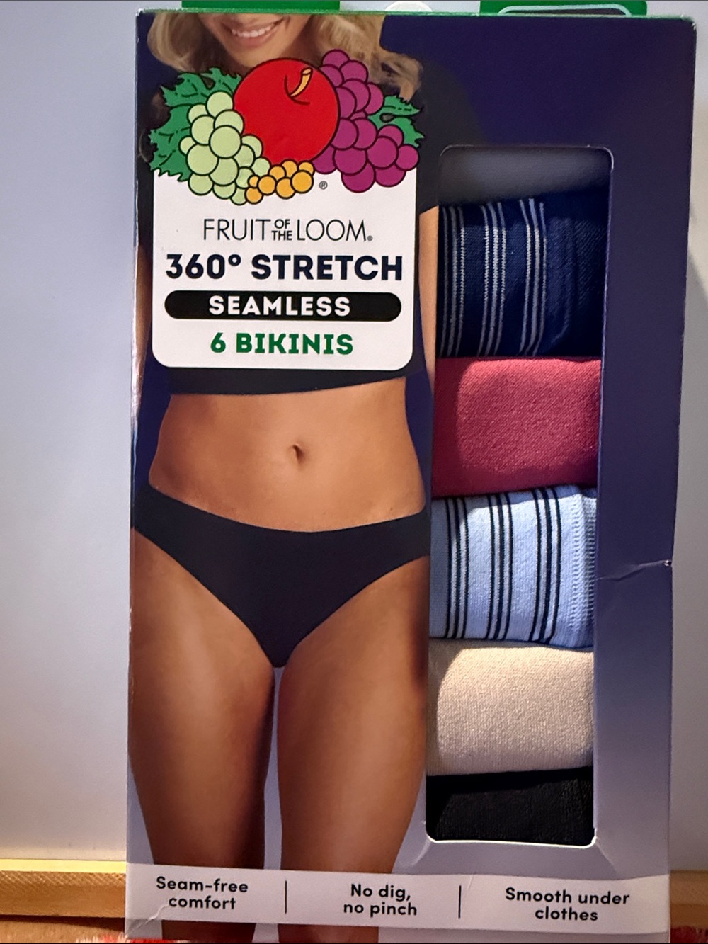 Fruit of the Loom 360 Stretch Seamless 6 pack Women’s Bikinis Pack